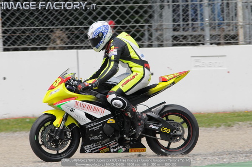 2009-05-09 Monza 3673 Superstock 600 - Free Practice - Giuliano Gregorini - Yamaha YZF R6
